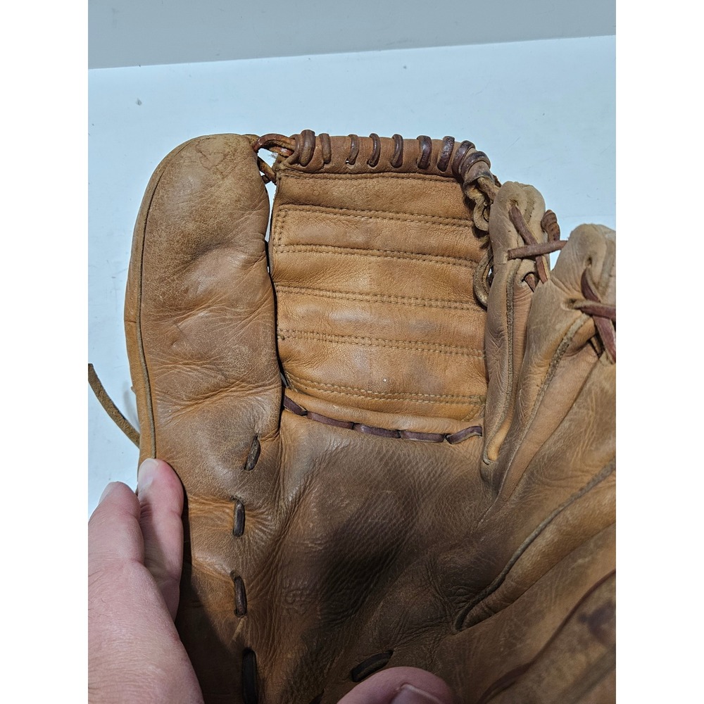 Vintage Ted Williams 1662 Baseball Glove Sears Roebuck and Co Brown Leather RHT - Picture 9 of 11
